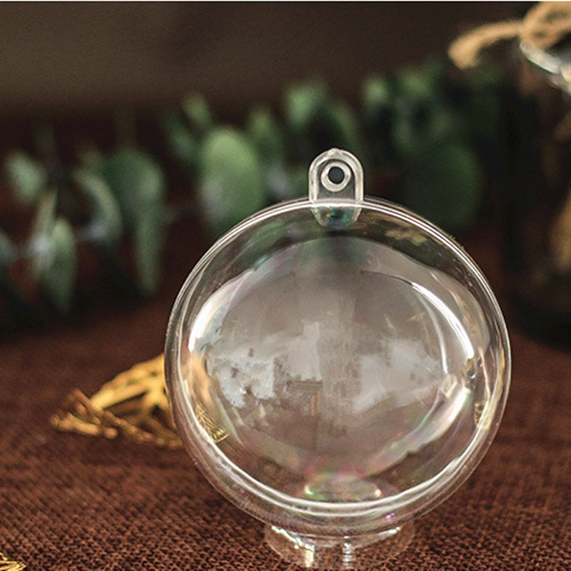 Transparent Plastic Dust-Proof Ball, Acrylic Hollow Ball, Christmas Ornament, Wool Felt Poke Ball, Handmade Doll Dust Cover