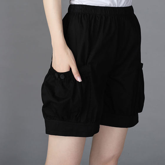 Summer pure cotton elastic high waist women's shorts environmentally friendly natural new elastic mom loose casual fashion comfortable home S1