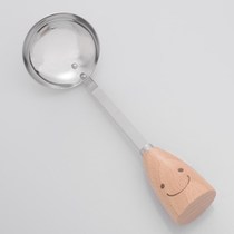 Japanese Japanese made happy kitchen stainless steel tableware solid wood handle vegetable Spoon soup spoon imported