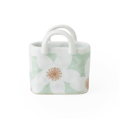 Japan has field burning ceramic mini-set case pen holder flower basket shaped flower toothpick paper towel containing box
