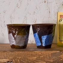 Japan Jiugu burning ceramic wine cup tea cup couple couple Cup wedding couple Cup silver color clay clay texture