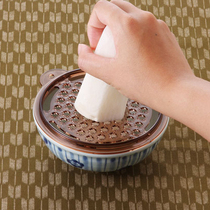 Japan imported ceramic grinding mud small bowl sieve lid made in Japan