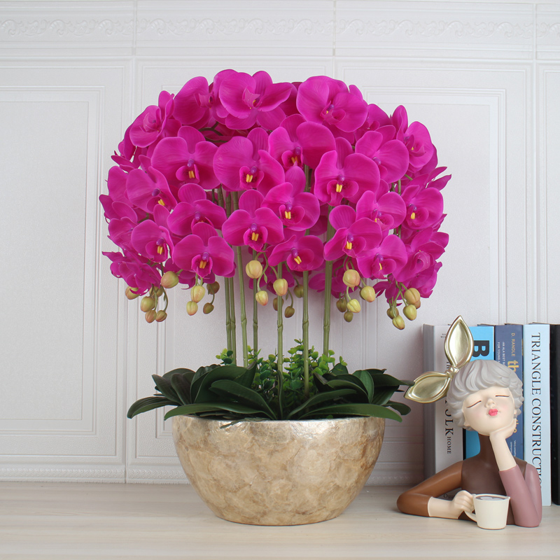 Huiyixuan PU simulation flower butterfly orchid pot pot suit desktop simple living room porch decoration
