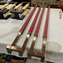 New Chinese solid wood big door handle upscale wood door handle luxury villa glass door long handle rose gold spot