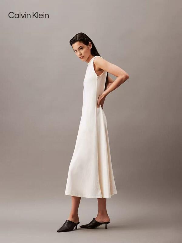 Ck Jeans25 Spring and Summer Women's French-Style Sleeveless Round-Neck Pure Cotton Dress Slim-Fitting Vest Dress Ck Jeans25 Spring and Summer Women's French-Style Sleeveless Round-Neck Pure Cotton Dress Slim-Fitting Vest Dress