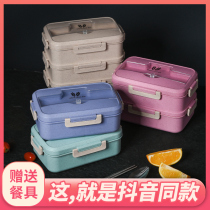 Dining box Microwave Oven Heating Lunch Box Lunch Box Students Office Special Meals With Cover Cutlery Brief