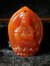 0808039 Red Agate pendant Jade pendant Guanyin pendant pendant Bodhisattva carving fine pendant