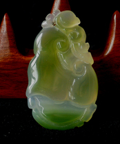 No 0808024 Natural Agate pendant Jade pendant Pendant Fushou Ruyi carved pendant pendant