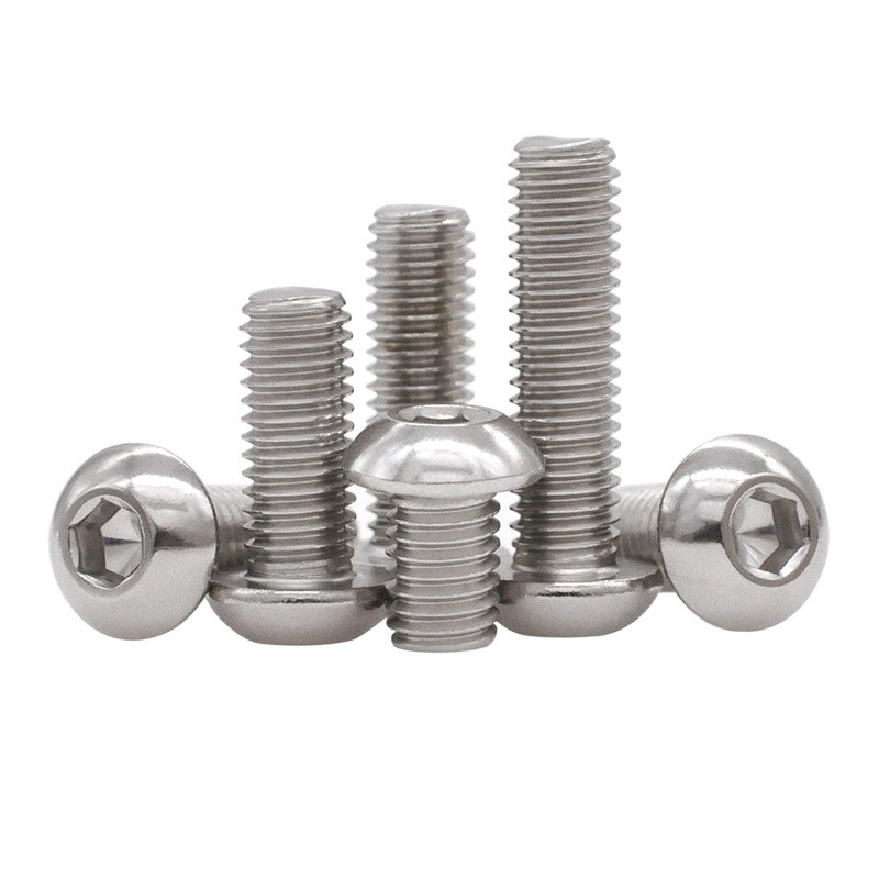 304 Stainless Steel Round Head Inner Hexagon Screw M2M3M4M5M6M8M10M12M16 Mushroom Head Inner Socket Head Screws