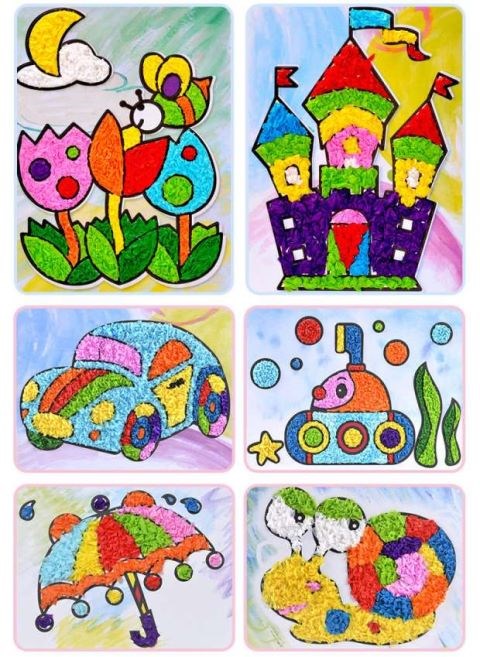 Còng tay chất liệu handmade origami nhăn lớn giấy crepe trẻ em làm tranh dán sáng tạo tự làm giấy dính mẫu giáo đồ chơi mầm non tự làm