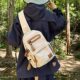 Crossbody bag 2025 new women's water cup lightweight outdoor small backpack sports men's chest bag men's and women's shoulder bag