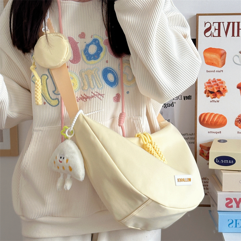 Crossbody Bag for Women, Dumpling Bag, 2025 New Model, Fabric Bag, Commuter Canvas Bag, Student Large Capacity Small Bag