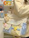 Japanese-Style Color-Block Canvas Large-Capacity Crossbody Bag for Girls, Single-Shoulder Tote Bag, Niche Design, Student School Bag