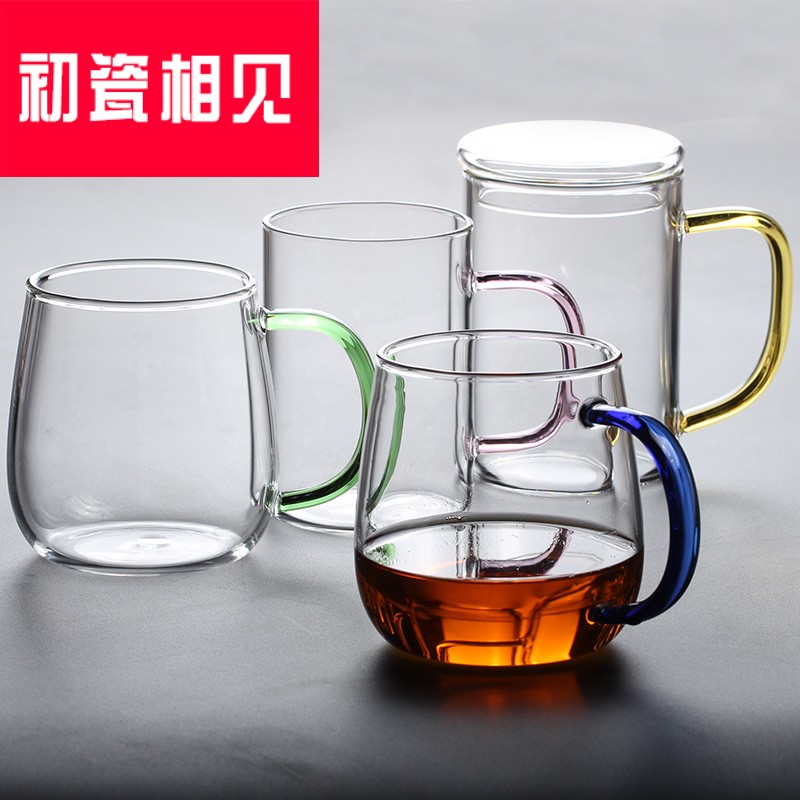 Early porcelain meet PiaoYuan heat - resistant glass mugs take home office keller cups of coffee cup