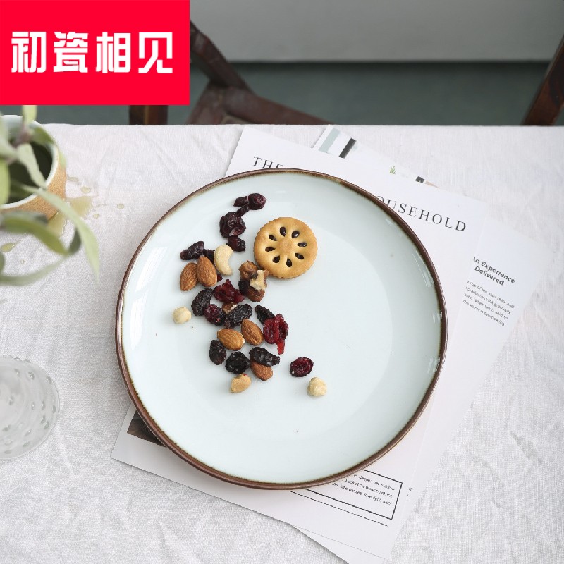 Fine ceramic porcelain meet each other at the beginning of the Nordic market creative pendulum plate household food dish beefsteak plate flat snack plate of dense eggs