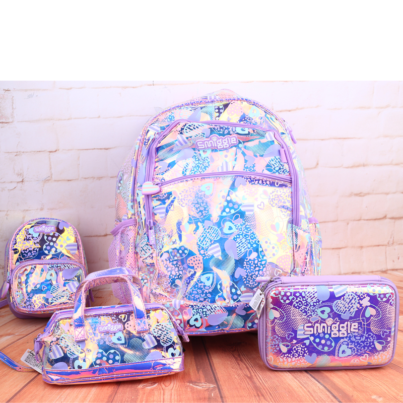 Australia smiggle transparent school bag stationery box messenger bag wash bag series