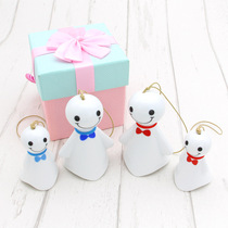 Meng material creative handmade cute good luck one day baby ceramic wind chimes home car hanging accessories