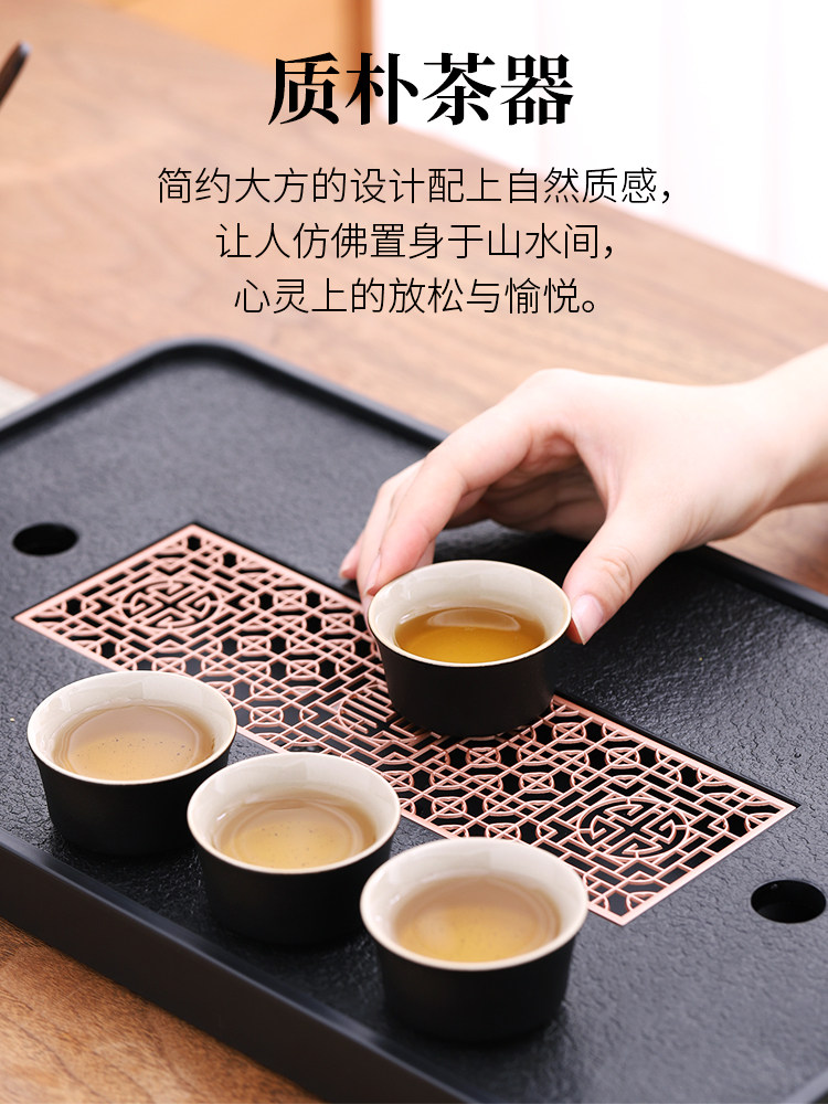Black Pottery Japanese-Style Kung Fu Tea Set, 2025 New Model, High-End Luxury for Home and Office Tea Drinking Set