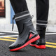 Rain boots men's short mid-length thickened waterproof shoes outdoor non-slip closed rain boots plus velvet cotton warm water boots work shoes rubber