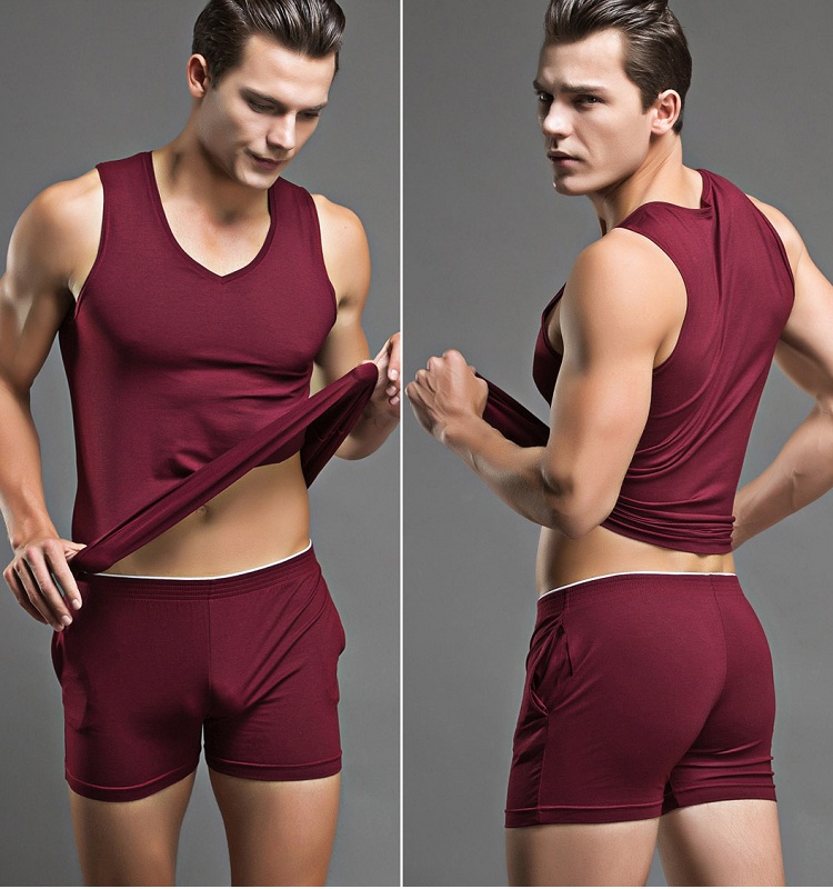 Bộ đồ thể thao nam áo thun ngắn tay (vest) quần short ba điểm hai mảnh Superbody thương hiệu dịch vụ đồ ngủ tại nhà - Thể thao sau bộ thể thao đẹp