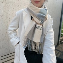 Scarf female winter new Plaid printed scarf warm shawl Bib