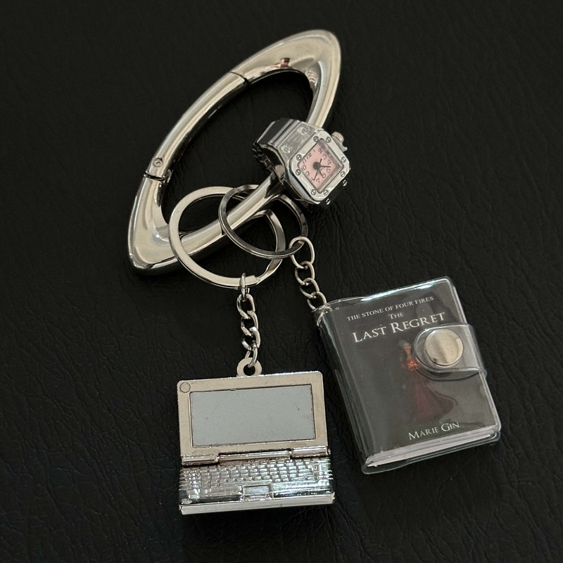 Creative Laptop Keychain Workaholic Silver High-Quality Bag Pendant Decorative Accessory Personalized
