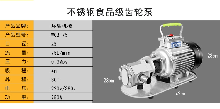 Độ nhớt cao tự mồi điện bơm dầu dầu diesel dầu thủy lực dầu ăn thép không gỉ bơm bánh răng 220V380V bơm thủy lực trục vít bơm thủy lực yuken