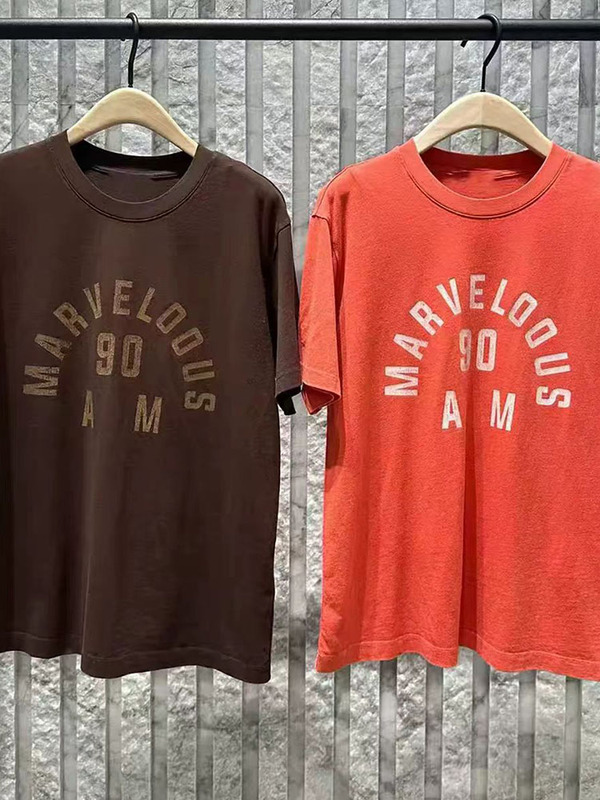 Authentic Short-Sleeved T-Shirt 2026 Autumn New American Retro Jersey Print Washed Cotton Round Neck Mbf3Tee011