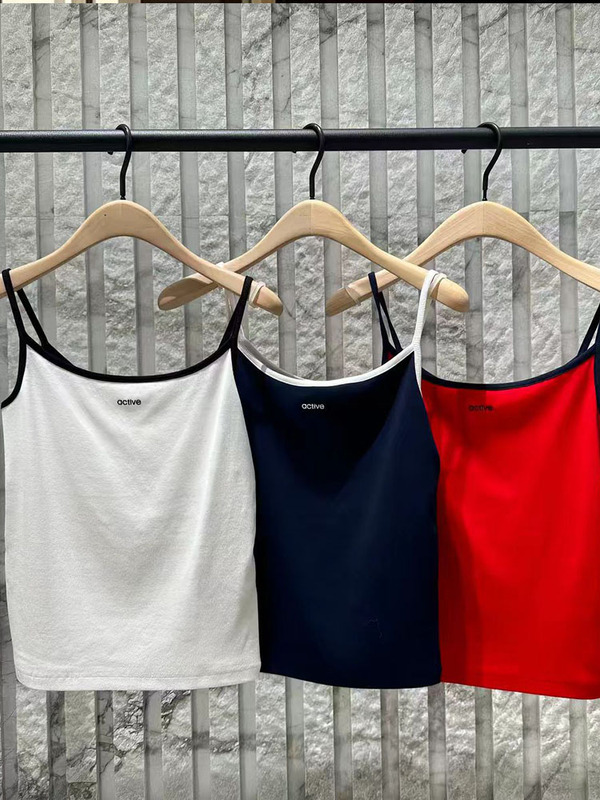 [Series] Authentic Camisole 2026 Summer New Product Xinjiang Cotton Retro Color-Blocking Vest Mbf2Vet014