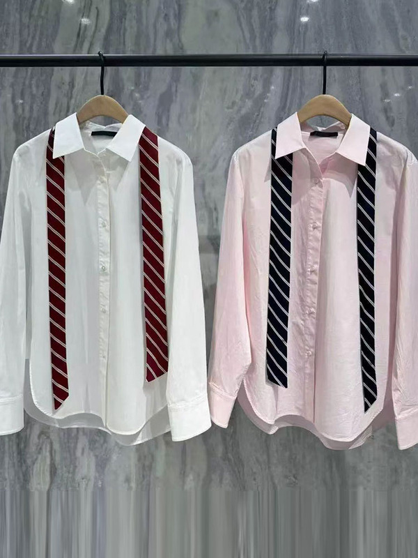 【+ Series】Authentic Shirt with Tie, 2026 Spring New Product, Italian-Style Fine Craftsmanship Cotton, Unisex Mbf1Sht001