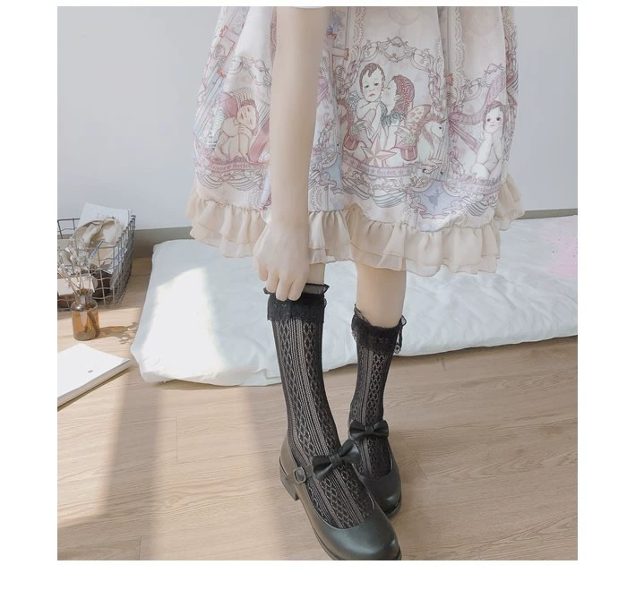 Tất lolita Nhật Bản, tất ống, vớ ren, cosplay anime, vớ mềm cô gái, mặc nhiều hơn - Vớ sợi tre