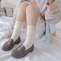 Socks female Japanese jk pile socks women warm in autumn and winter cashmere socks solid color versatile and knee socks calf socks
