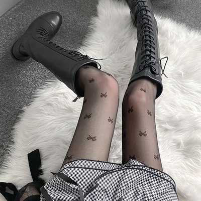 taobao agent Summer ultra -thin transparent sexy black silk dark hot girl bow is thin pantyhose Japanese soft girl white silk jk girl