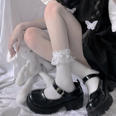 taobao agent Lace Japanese colored cute socks, Lolita style