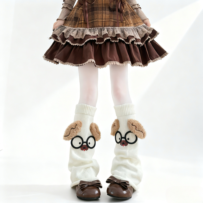 Original Cute Glasses-Wearing Dog Wide-Leg Socks, Warm Leg Warmers, Knitted Slimming Y2K Subculture Flared Socks, Slouch Socks Original Cute Glasses-Wearing Dog Wide-Leg Socks, Warm Leg Warmers, Knitted Slimming Y2K Subculture Flared Socks, Slouch Socks