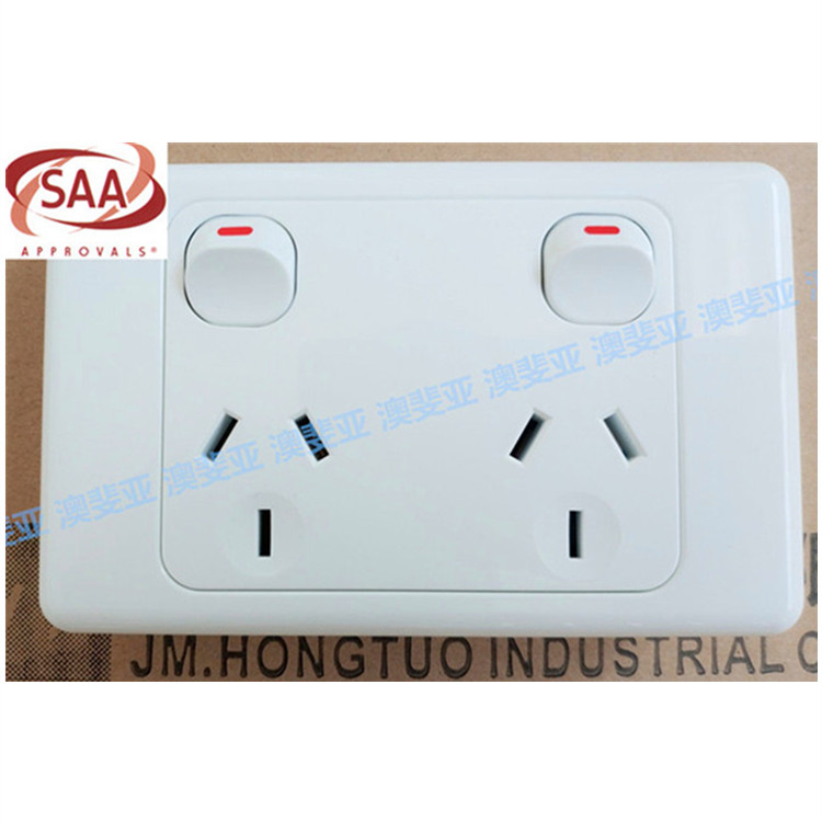 Australian SAA certified two-open two-socket with switch six-hole double socket panel Australia New Zealand