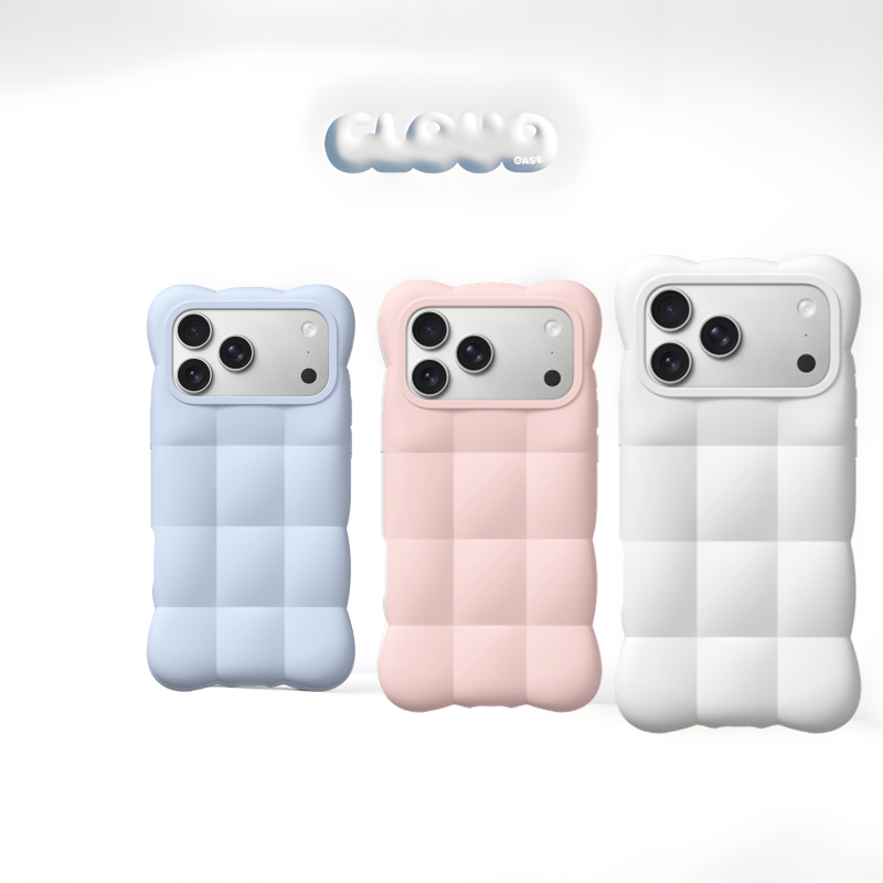 [in Stock] Cacefiny Cloud Series Cloud Dream Phone Case Compatible with iPhone Apple 17Promax Phone Case 17Pro/16Promax Korean Style ins Silicone Creative