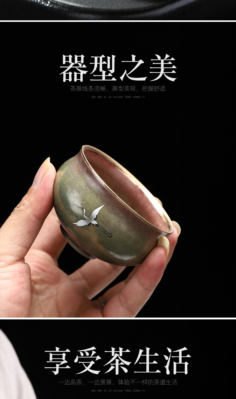 Have the ancient masters cup cup single CPU as variable hand - made teacup large single ceramic kung fu tea set sample tea cup