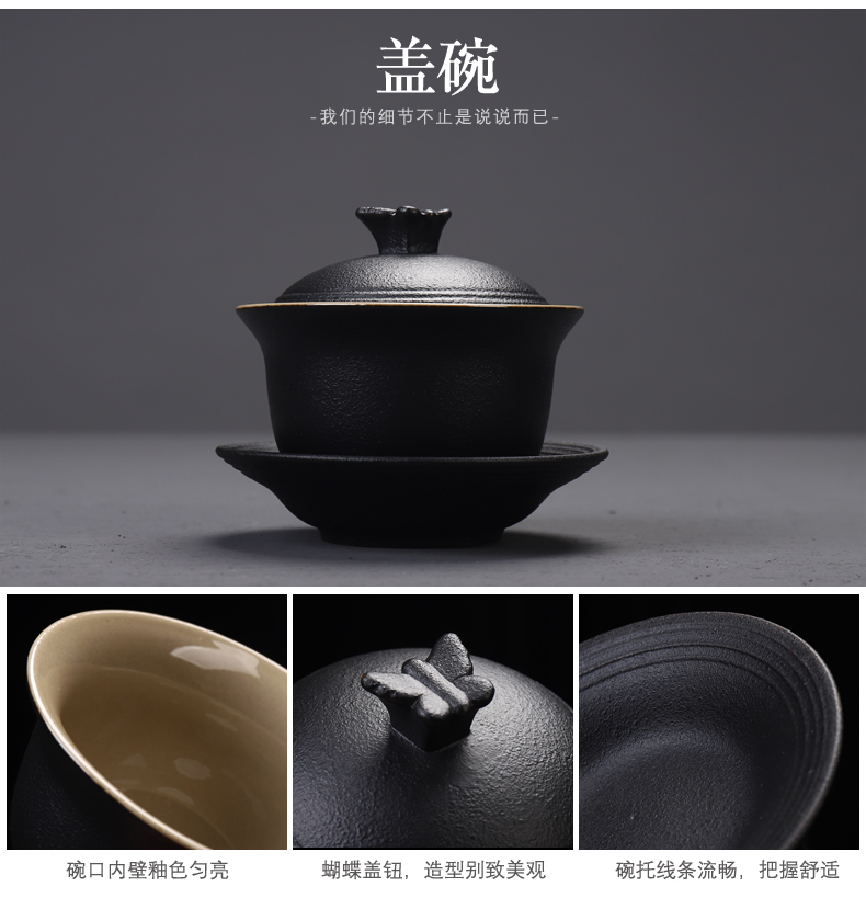 Have the ancient tea office suit household contracted sitting room teapot teacup tureen tea ceramic a complete set of kung fu tea set