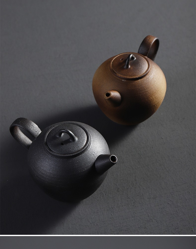 Have the ancient Japanese coarse pottery teapot kung fu tea set household contracted office teapot ceramic filter single pot of tea