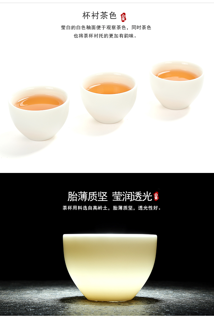 Have ancient white porcelain ceramic cups kung fu tea set domestic cup sample tea cup individual CPU master jade dehua porcelain cup