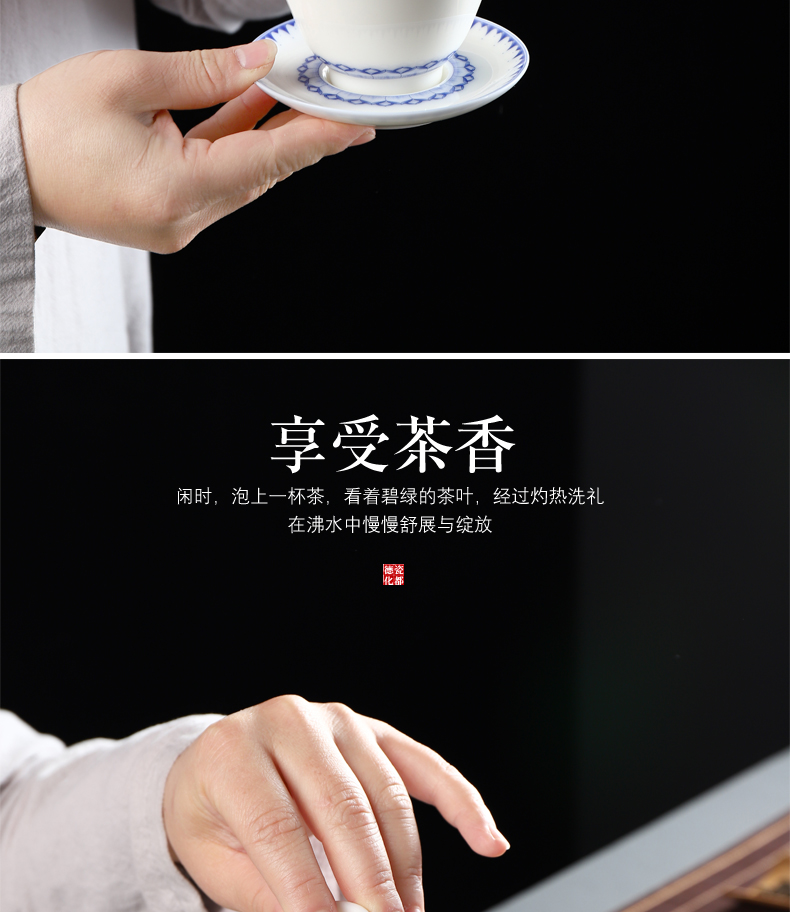 Have the ancient white porcelain only three tureen kung fu tea tea tea tureen ceramic bowl to bowl cup tea tureen