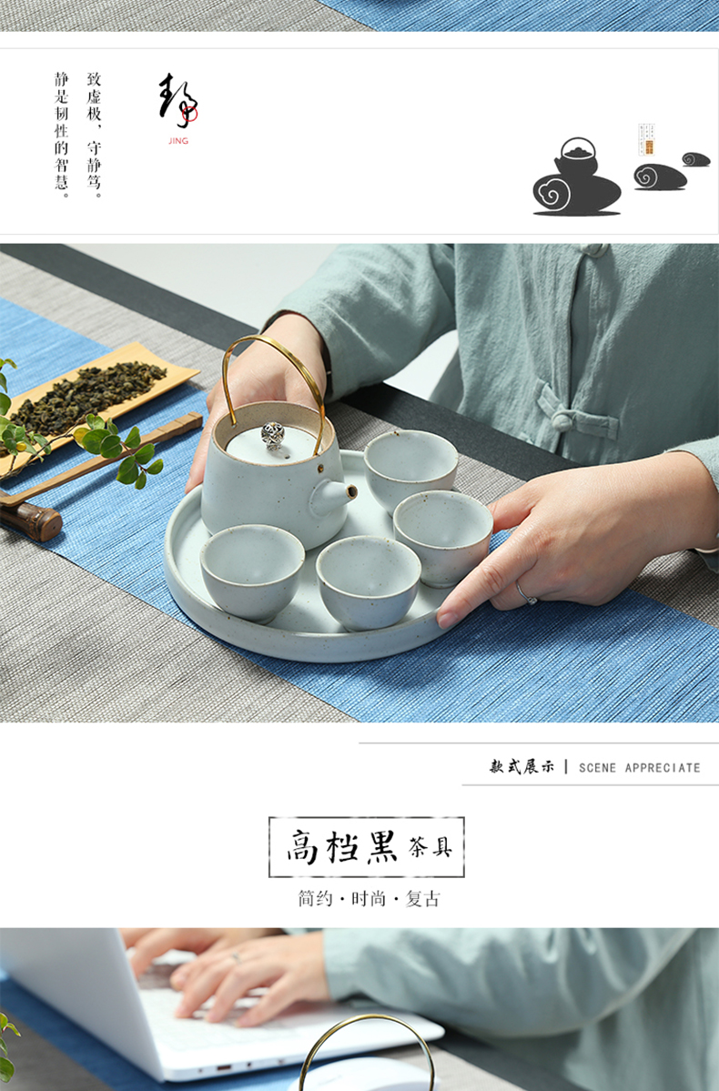 Yi gu liang kung fu tea tea group suit household coarse after tray teapot teacup single pot of Japanese tea set
