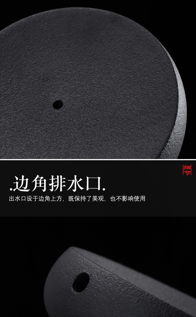 Have the ancient black pottery pot holder base crude earthen POTS bearing tea tray storage pallet tea spare parts storage for dry '
