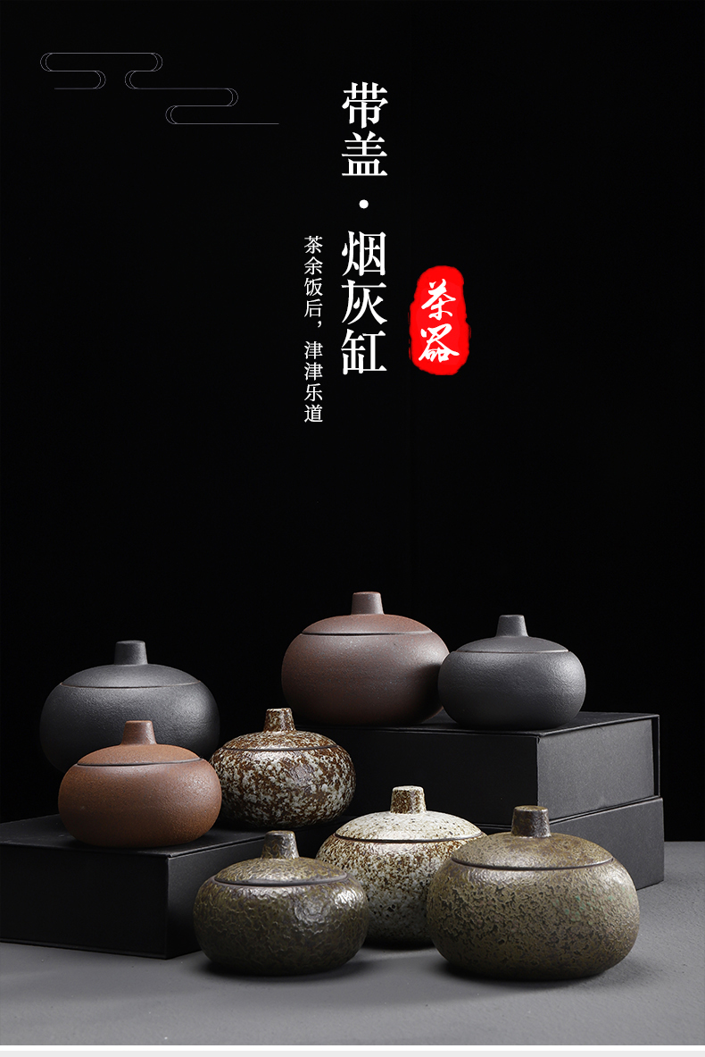 Have the ancient ceramic ashtray with cover contracted creative move size horizontal wind ashtray office sitting room