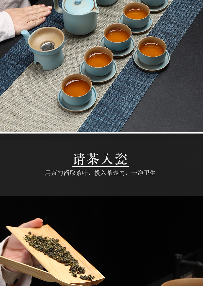 Have the ancient Japanese coarse ceramic tea set new Chinese style household contracted teapot teacup ceramic tea set