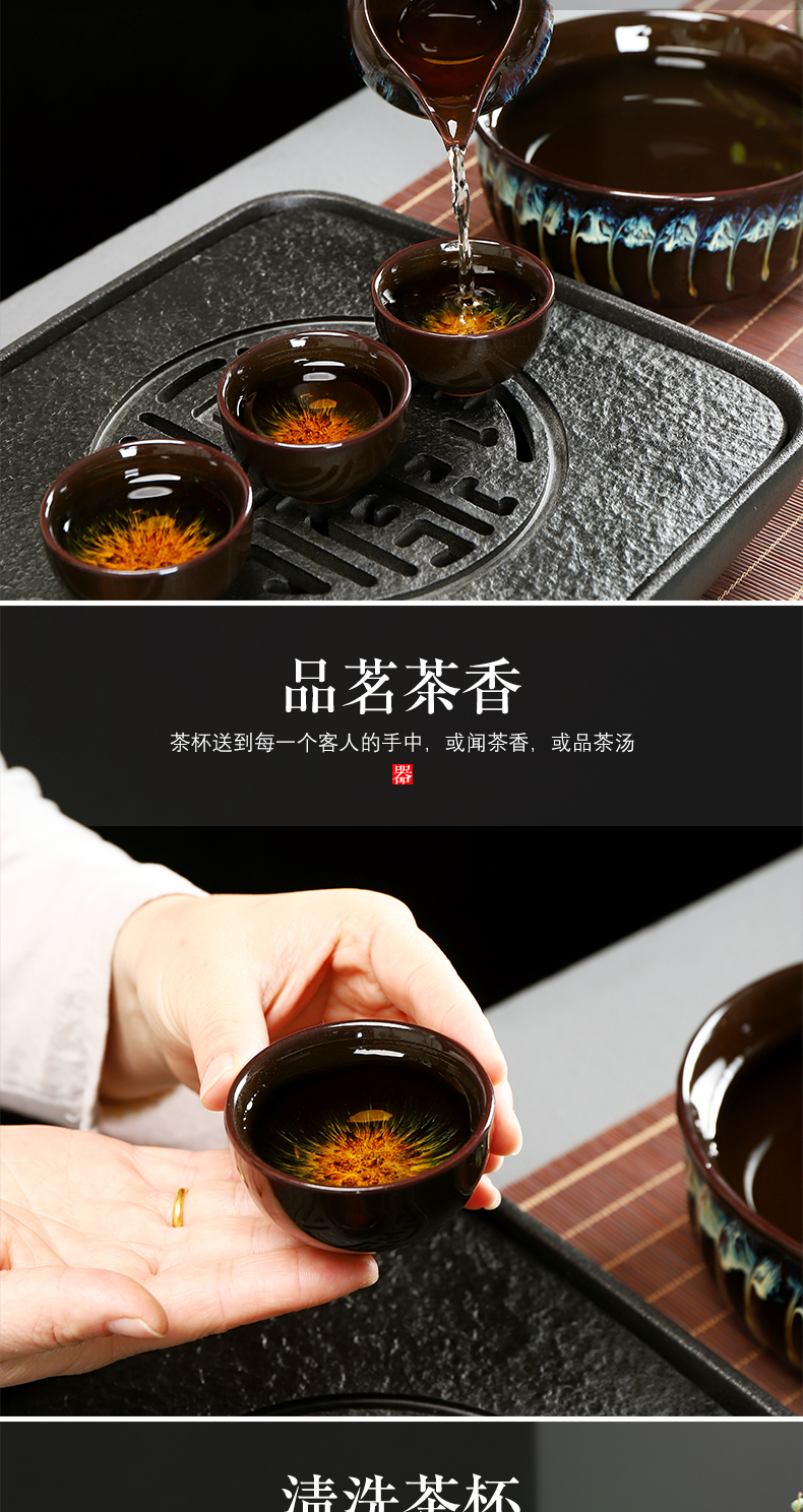 Have the ancient building red glaze, kung fu tea set household ceramics up of a complete set of tea set teapot teacup tea tray