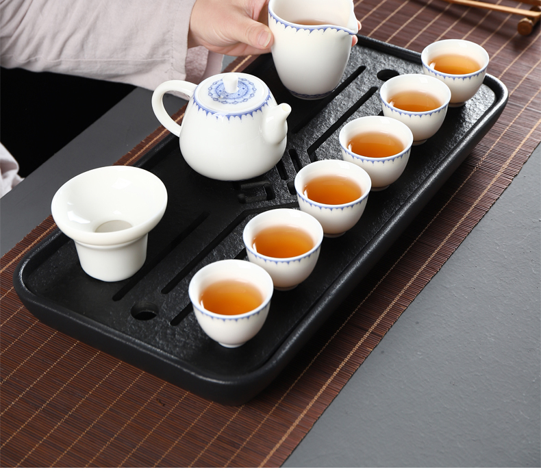 Yi ancient white porcelain kung fu tea accessories tea taking of household ceramics fair keller and tea tea sea points tea is tea