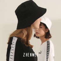 True large size big head size small fishermans hat female sunscreen cap summer black and white solid color simple face hat