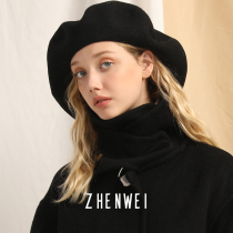 Small face ~ oversized wool beret female autumn and winter British retro painter hat exaggerated cloud hat Net Red